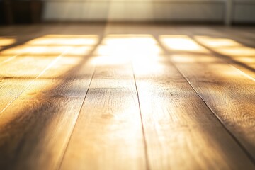 Poster - Sunlight on Wooden Floor in Interior