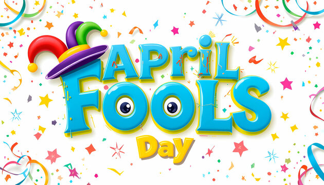 April fools day cute elements, Text, Typography Lettering Calligraphy, Isolate On Transparent Background 