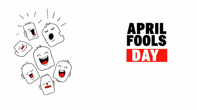 April fools day cute elements, Text, Typography Lettering Calligraphy, Isolate On Transparent Background 