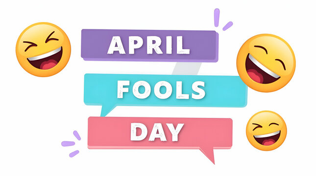 April fools day cute elements, Text, Typography Lettering Calligraphy, Isolate On Transparent Background 