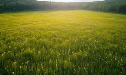 Aufkleber - Aerial view of a vibrant wildflower field in full bloom, showcasing nature's beauty and diversity.