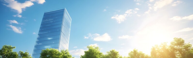 Poster - AI-optimized smart office building featuring automated technology and modern design.