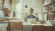 © Mutshino_Artwork - Young Entrepreneur Celebrating Business Success in a Small Office