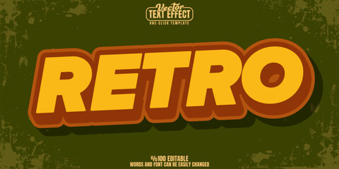 Poster - retro editable text effect, customizable 80s and vintage 3d font style