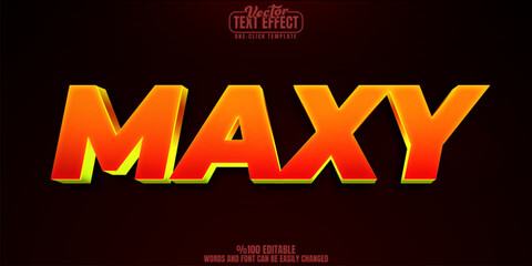 Poster - maxy editable text effect, customizable game and movie 3d font style