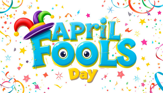 April fools day cute elements, Text, Typography Lettering Calligraphy, Isolate On Transparent Background 