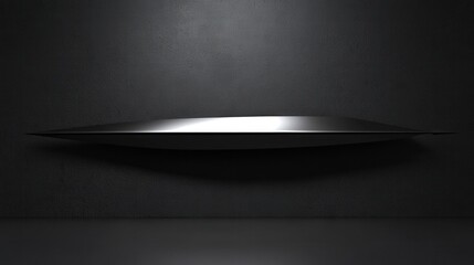 Poster - sleek metallic object suspended in a minimalist dark room, creating a futuristic ambiance