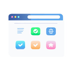 Poster - Web browser with colorful icons