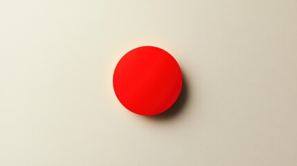 Poster - Bright red circle on a beige background.