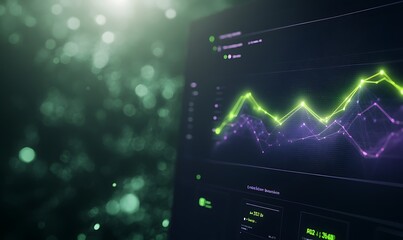 Fototapete - High-tech corporate sustainability dashboard image featuring innovative design elements.