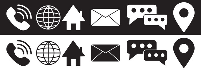 Poster - Web icon set. Contact us icon vector on white background