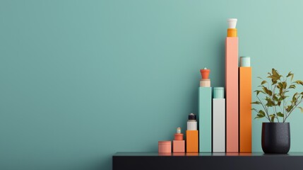 Poster - A stacked bar chart comparing the performance of two companies over multiple quarters, with each bar representing a quarter and the segments within the bar showing the contribution of different