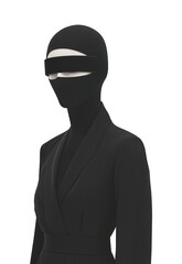 Aufkleber - futuristic female model wearing sleek black outfit and high tech visor, evoking sci fi aesthetic