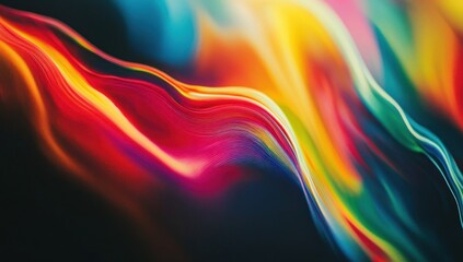Wall Mural - vibrant, flowing abstract artwork with red, yellow, blue, and green hues.