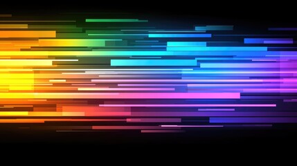 Aufkleber - Dynamic color spectrum motion digital art abstract design vibrant palette horizontal view visual concept for creative inspiration