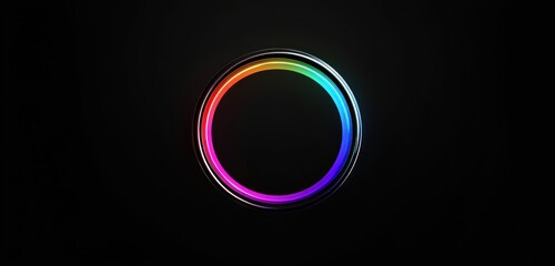 Wall Mural - vibrant rainbow circle on black background.