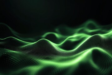 Poster - Abstract green digital wave background. (1)
