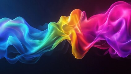 Wall Mural - vibrant rainbow wave abstract background. (1)