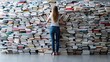 © MAKASIHMAS SIDNEY - Woman facing huge book wall, indoor library, education concept