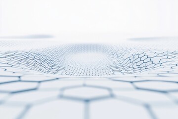 Poster - Abstract hexagonal pattern forming a wavy surface.