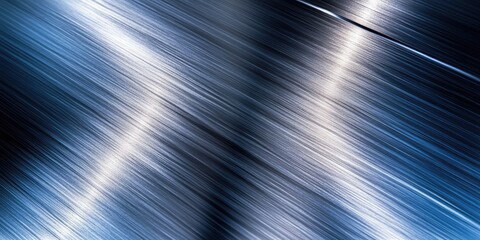 Poster - Brushed steel surfaces industrial setting abstract photography metallic texture close-up contemporary design