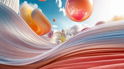 Poster - Surreal Dreamscape: A Whimsical Journey Through Pastel Worlds