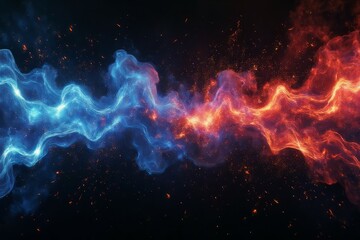 Fototapete - The contrasting fire and ice are beautifully presented within the artwork
