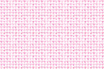 Fototapete - Abstract geometric pink background. Seamless pattern of watercolor hearts.