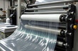 © Kanomaoi - A roll of polyolefin shrink wrap film on an industrial wrapping machine