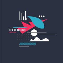 Poster - Abstract geometric background. Design poster with the flat figures. Vector illustration.