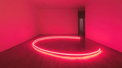Poster - Illuminating space with crimson glow, a modern artistic interpretation