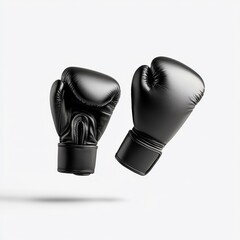 Wall Mural - Floating boxing gloves, isolated on a white background, creating a dynamic and visually engaging scene.