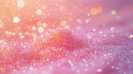 Wall Mural - A dreamy light pink gradient background surrounded by sparkles 