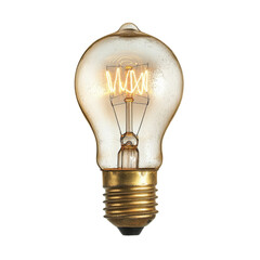 Poster - Vintage light bulb with warm glow, showcasing classic design and intricate filament. Perfect for adding nostalgic touch to any space