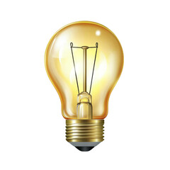 Poster - glowing light bulb with warm yellow hue, showcasing its filament and classic design, symbolizes innovation and creativity