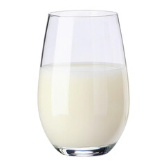 Poster - clear glass filled with fresh milk, showcasing its creamy texture and inviting appearance. Perfect for breakfast or refreshing drink
