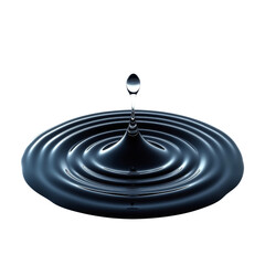 Aufkleber - water droplet creates ripples on calm surface, showcasing fluid dynamics and tranquility. image captures beauty of nature simplicity and elegance