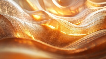 Poster - A close-up of rippling desert sand with warm, golden hues under soft light.