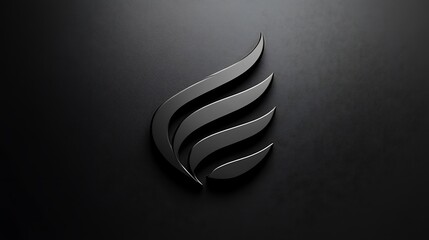 Abstract Black Three Dimensional Wave Design