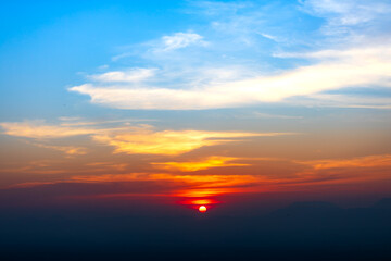 Wall Mural - sunset or evening time sky background of nature.