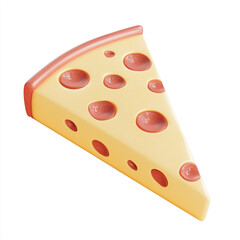 A delicious slice of yellow cheese with holes, resembling swiss cheese, is shown. The cheese has a smooth texture and tasty design.