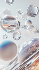 Wall Mural - Digital technology Universe transparent stereo planet poster background