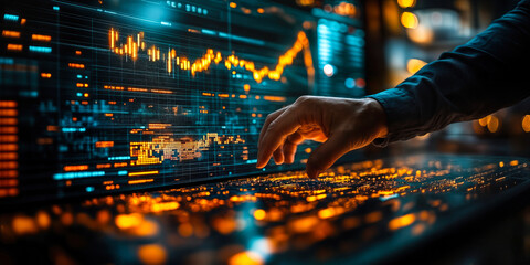 Poster - Digital Data Transparency Concept with Interactive Screen and Analytics Visualizations for Ethical Data Usage in Business