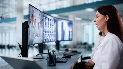 Poster - Doctor In Online Video Conference. Medical Webinar