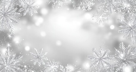 Poster - Winter Wonderland Background with Snowflakes and Sparkling Bokeh for Holiday and Seasonal Celebrations
