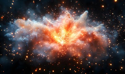 Wall Mural - explosion of fire, generative ai