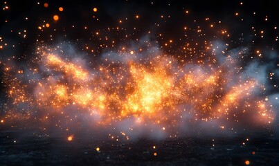 Wall Mural - explosion of fire, generative ai