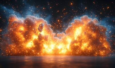 Wall Mural - explosion of fire, generative ai