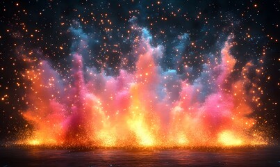 Wall Mural - explosion of fire, generative ai