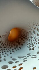 Poster - Abstract 3D Render: Organic, Perforated Forms in Beige and White